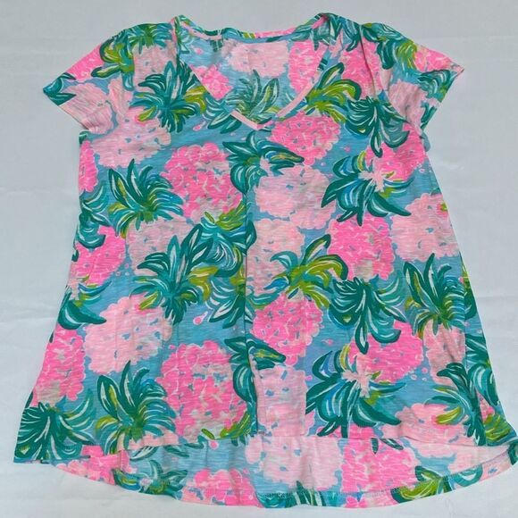 Lilly Pulitzer Pink and Green Floral Tee - Picture 6 of 6